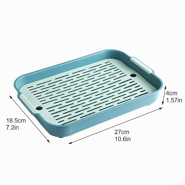 Foto 2 de 8 de Bandeja de arena de plástico para gatos, espacio extra grande de 36,5 x 24,5 x 4,9 cm