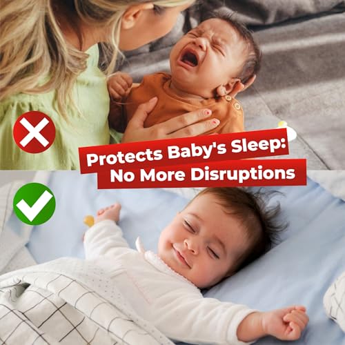 Image of Woodamore Shhh Baby Sleeping Sign for Front Door - Please Do Not Knock Or Ring Doorbell Sign, Baby Sleeping Door Sign, No Knocking Door Sign, No Soliciting Do Not Knock Sign