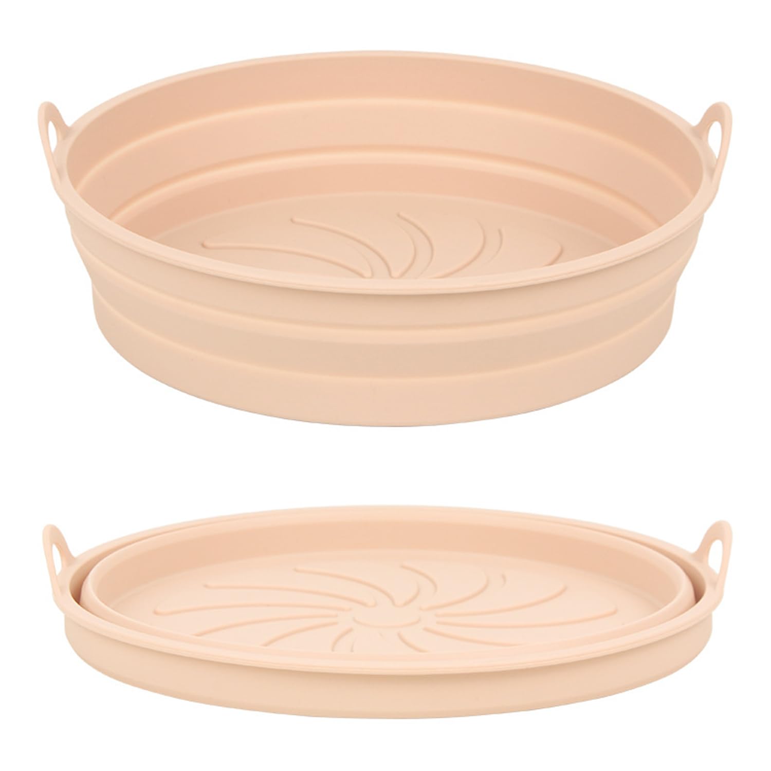 Air Fryer Silicone Pot, 8 Inch Reusable Silicone Basket, Food Safe for 3 to 5 Qt Oven Accessories, Heat Resistant, Replacement for Paper Liners, Pack of 1, Pink