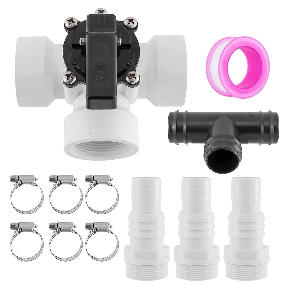 Kit de VáLvula Desviadora de 3 VíAs para Piscina de 1,25 Pulgadas o 1,5 Pulgadas Hembra CombinacióN Universal de Manguera Adaptador Combinado Accesorios para Piscinas