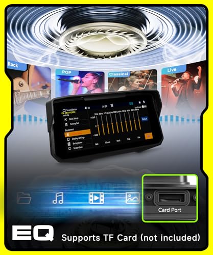 Rimoody 6.86 Inch Motorcycle Portable Moto CarPlay, Wireless Android Auto/Airplay/Android Cast, IP68 Waterproof Touchscreen with Bluetooth, EQ, Universal Motorbike Mount - Image 5