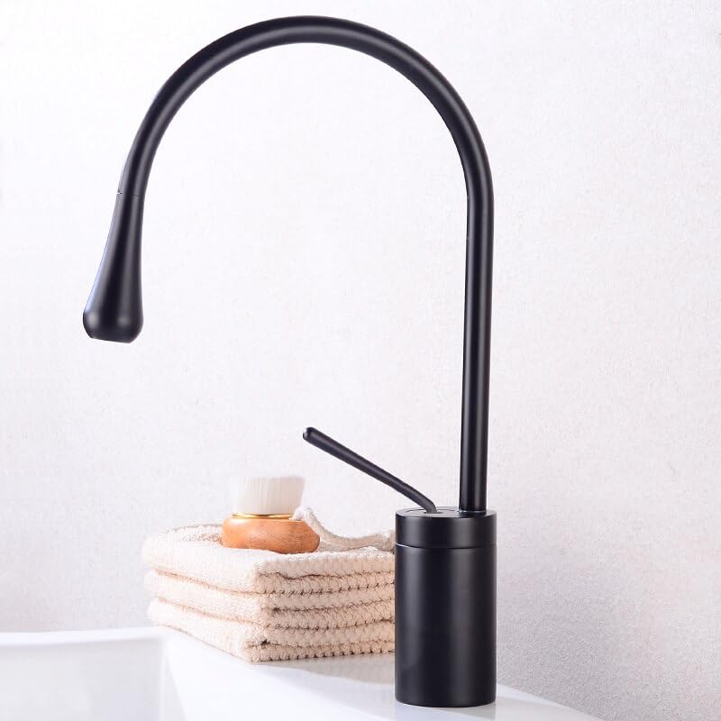 Robinet de lavabo mitigeur en laiton SLT118M-B avec bec pivotant 360