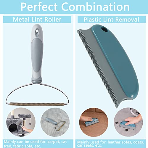 Reusable Lint Roller, Dog Cat Hair Remover, Dog Hair Carpet Rake Remove Everyday Furniture, Clothes, Car Upholstery Pet Hair, 2-Pack Combination Carpet Hair Removal Tool #TOP3