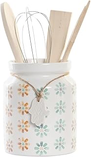 Bote utensilios con 4 accesorios dolomite de colores urban para cocina (Flores)