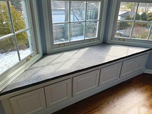 Sincere Custom Size High Density Upholstery Foam Cushion Seat Pads, Patio Bench Seating Cushion, Indoor Sofa Couch Cushion Bay Window Seat Cushion, Lightgray