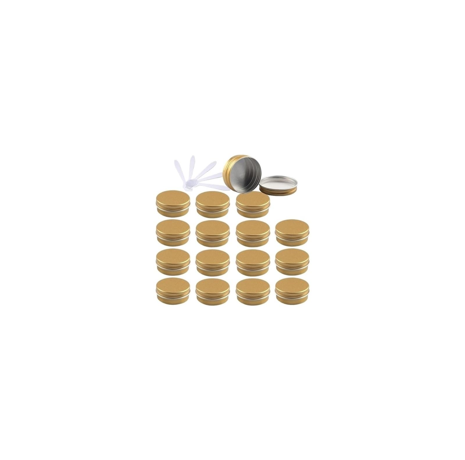 dfEDRd Plastic Cosmetic Jar, 48 PC 10ml with Screw Lids Storage Jars Cosmetics Containers Pots with 6 Spatula(Black)