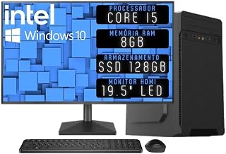 Computador Completo 3green Desktop Intel Core i5 8GB Monitor 19.5" HDMI SSD 128GB Windows 10 3D-082