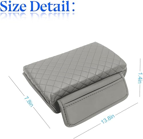 Miniatura 9 de Cojín para reposabrazos de automóvil, almohadilla de consola central de cuero de fibra de carbono, caja de reposabrazos de espuma viscoelástica con