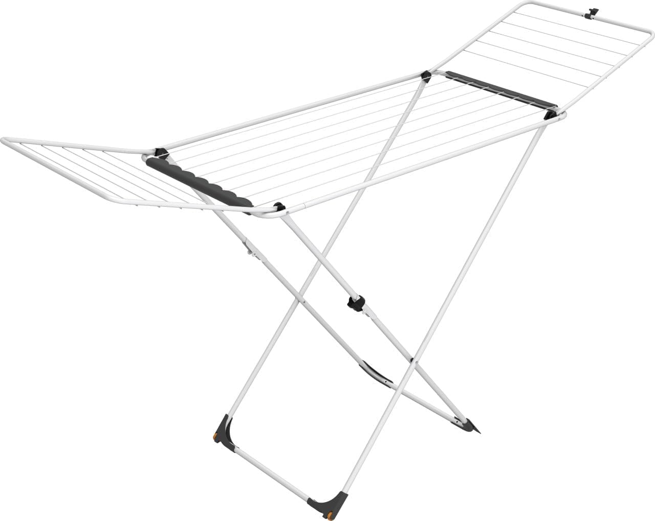 Vileda Tendedero Universal con Patas en X | Fácil de Usar | Rápido de Montar | 18m para secar | Soporte Calcetines | Fácil de Transportar Gracias a Sus Ruedas | Acero inoxidable | 18m de secado | Soporte para calcetines | Plegable | Ruedas para transporte
