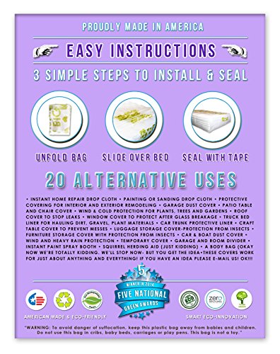 1 Queen Size Mattress Protector Designed For Bed Wetting And Incontinence. Fits All Queen And Full Size Mattresses. Compatible With All Pillow Tops And Box Springs. Winner Of 5 National Green Awards In 2014. Professional Hospital/ Medical Grade, 3 Mil, Heavy Duty, Non-Toxic, Hypo-Allergenic Mattress Protection. Designed For Bed Wetting, Accidents And Incontinence. Easy To Install. Protect, Prolong And Preserve Your Mattress Investment. Sleep With Peace Of Mind. Don't Stress About Your Mattress, We've Got You Covered! Proudly Made In America! #TOP1