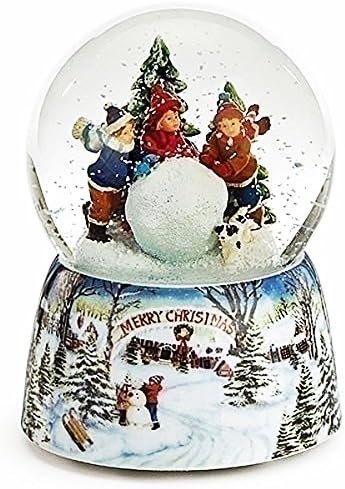Snow Globes - Snow Day Fun Musical Snow Globe - Children and Giant Snowball - Sale Priced