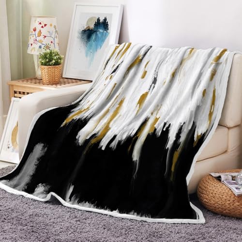Uokiuki Abstract Ombre Throw Blankets, Modren Chic Art Oil Painting