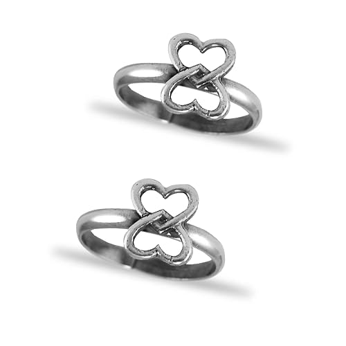 925 Sterling Silver Heart Toe Ring | Toe Ring For Women | Silver Antique Bichiya