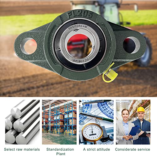 2 PCS of DEEPDREAM UCFL206-20 Pillow Block Bearing, 1-1/4" Bore, Flange Mounted Pillow Block Bearing, Solid Base, Self Alignment by DEEPDREAM - Image 6