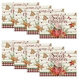 Artoid Mode Ice-Cream Gingerbread Sweet Christmas Placemats Set of 8, 12x18 Inch Seasonal Winter Christmas Table Mats for Party Kitchen Dining Decoration