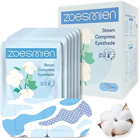 Steam Eye Mask for Dry Eyes ZOESMIEN 16 Packs,Self Heated Eye Mask Stress Relief and Eye Fatigue, Warm Eye Masks for Dark Circles and Puffiness,Disposable Eye Mask,Unscented