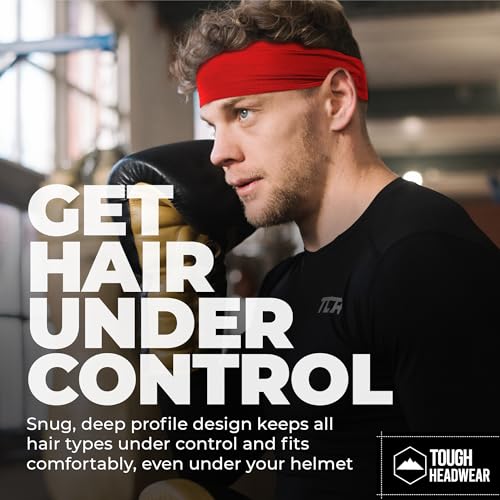 Image of Tough Headwear Tough Outfitters Headband for Men - Mens Headbands - Working Out Sports Performance Head Bands - Athletic Cycling Running Sweat Band, Football Headbands - Sweat Bands Men /Women