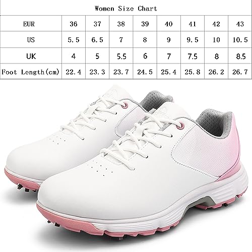 Zapatos de golf para mujer cómodos e impermeables para jugar sin resbalar 2