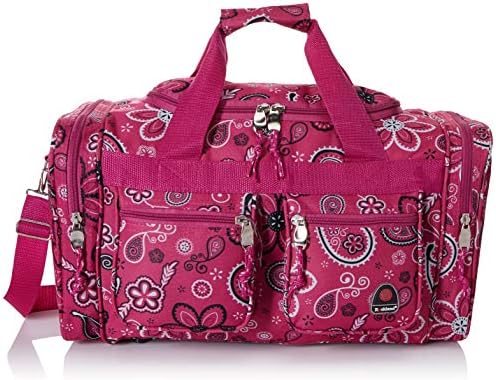 Rockland Duffel Bag, Pink Bandana, 19-Inch