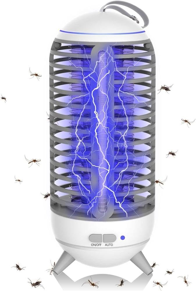 Bug Zapper, Mosquito Zapper Led Light 2 in 1 for Outdoor and Indoor, Wireless Electric Bug Zappers Battery Powered Rechargeable, Insect Fly Traps Fly Zapper for Home Backyard Camping Patio, Black