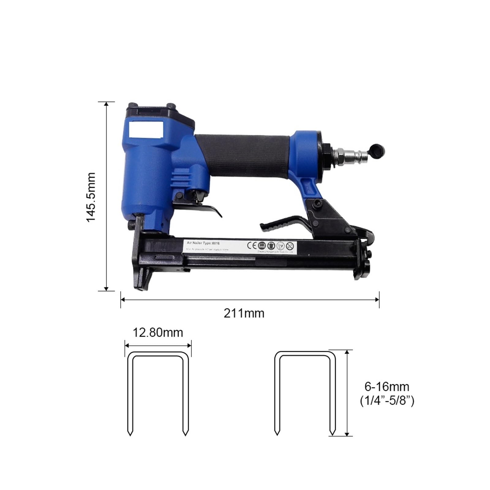 Pistolet pneumatyczny do gwoździ, 21ga 1000 Pneumatic Air Stapler - Fine Stapler Gun For Furniture Nailer Woodworking - Compressed Air Tool With Pieces Of Nails,Narzędzia pneumatyczne do sprężarek(GP