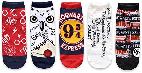 Harry Potter Hogwarts Express Hedwig Juniors/Womens 5 Pack Ankle Socks Size 4-10