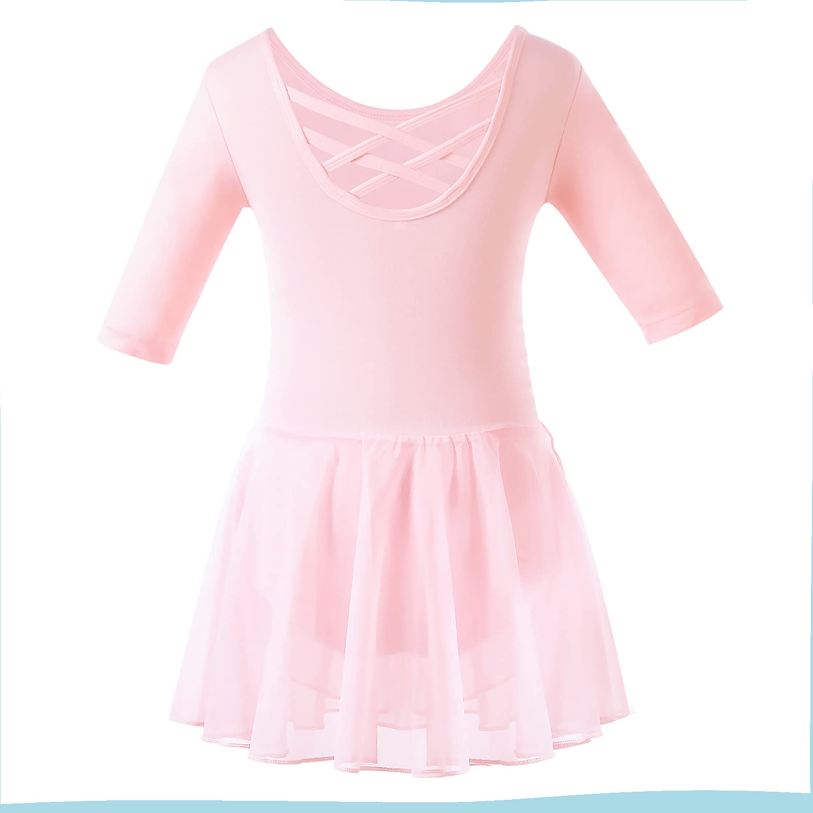 Bezioner Ballettkleidung Mädchen Tanzkleid Kinder Baumwolle Balletttrikot Ballettkleid mit Rock Tütü