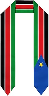 DABOYOZHZH South Sudan Flag Graduation Shawl Sash Stole Wraps Scraf For International Study Pride Women Men