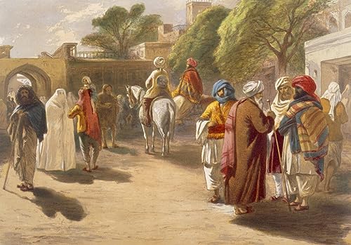 Tableau scène du marché de Peshawar pour raviver un mur blanc de chambre