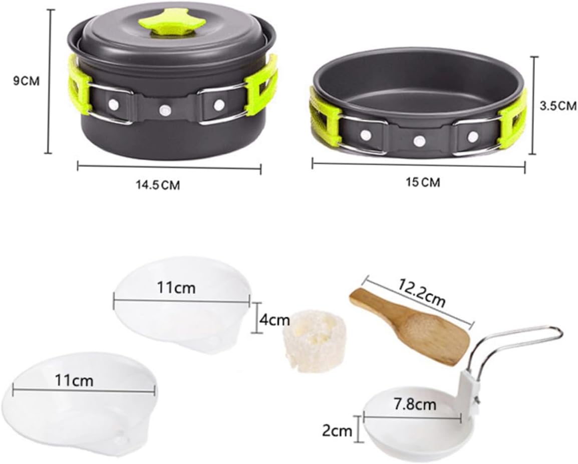 1Set Camping Cookware for Persons Portable Non Stick Pot and Utensils for Outdoor Cooking Hiking and Picnics Lightweight and Easy to Clean