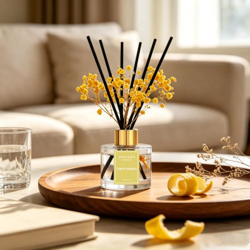 Reed Diffuser Set,3.38 fl oz (100 ml) Lemon Verbena Oil Diffusers with 6 Reed Sticks for Bathroom Shelf Decor Home Fragrance Reed Diffuser - image 3