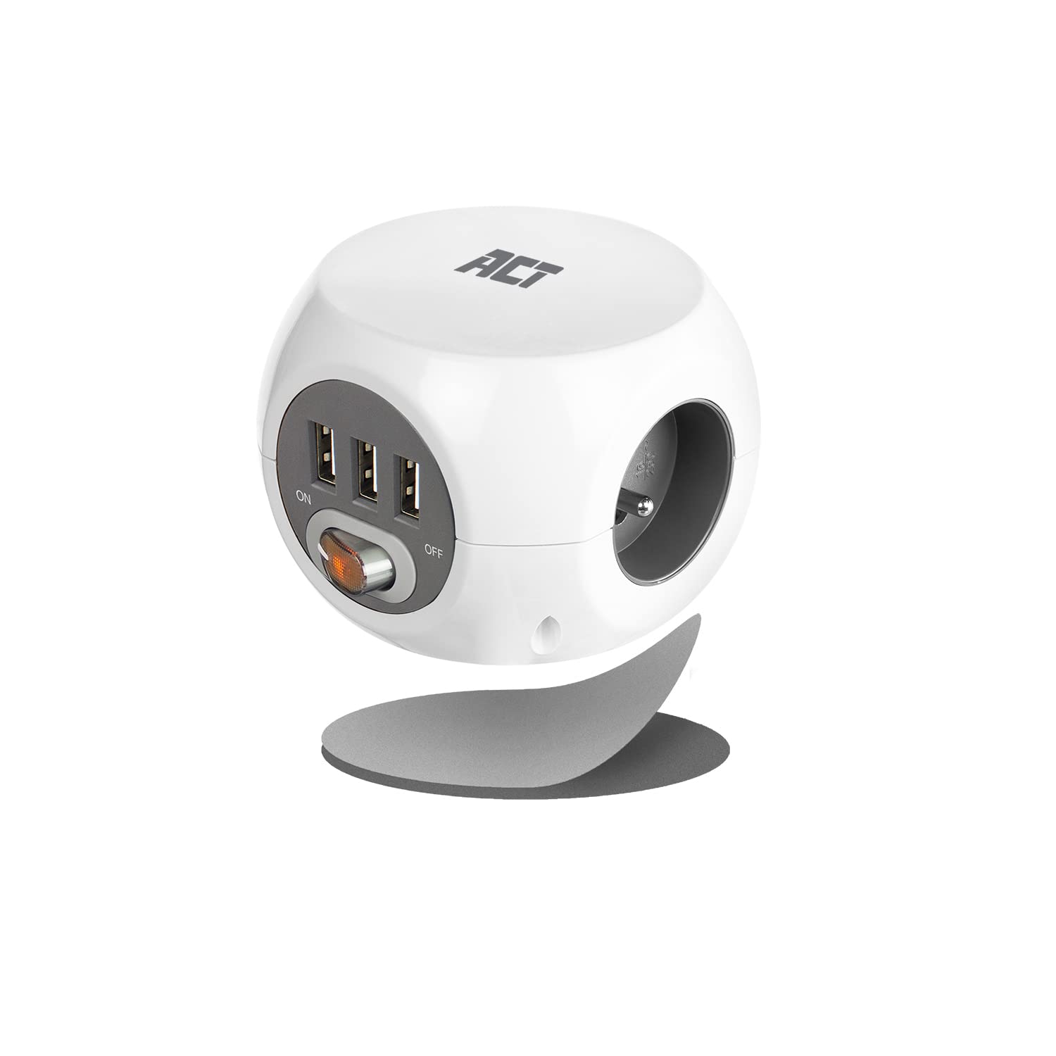 ACT Steckdosenwürfel USB, Frankreich, 3-Fach Steckdose, 1,5m – AC2430