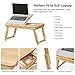 SONGMICS Bed Laptop Desk, Folding Bed Tray for Laptop up to 15.6 Inches, Adjustable Angle and Height, Portable for Working Reading Writing Breakfast, Bamboo, Drawer, Light Bamboo ULLD01N