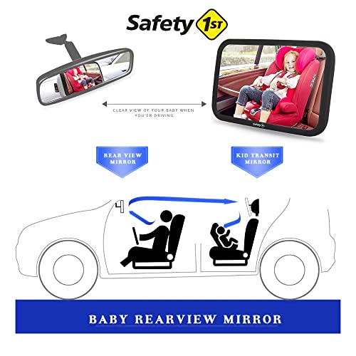 Safety 1St Baby Backseat Headrest Mirror For Rear Facing Infant Car Seat View, Universal Shatterproof Light & Wide Rearview Convex Glass, Black #TOP2