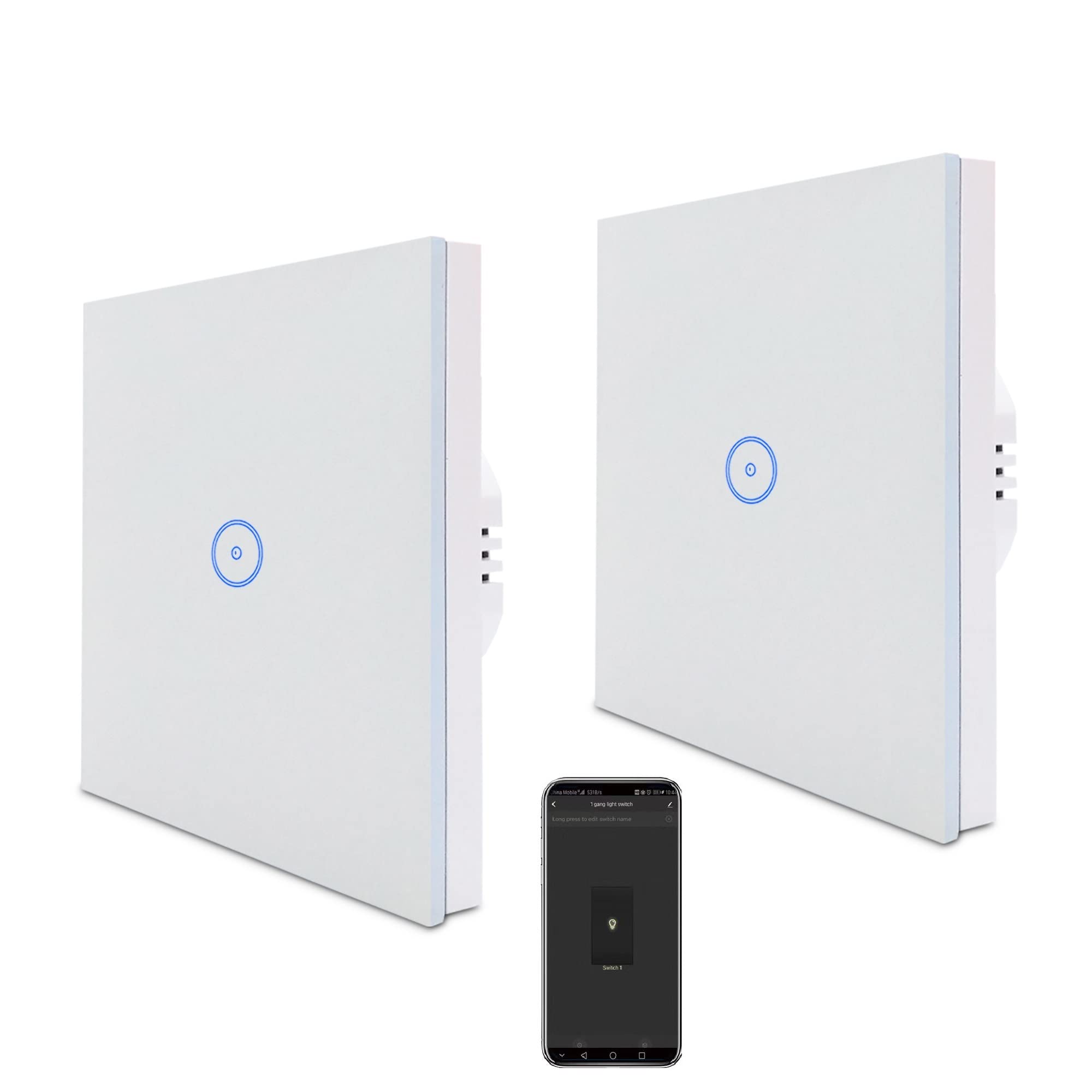 Zigbee - Interruptor de luz inteligente de 1 vía, 2 paquetes