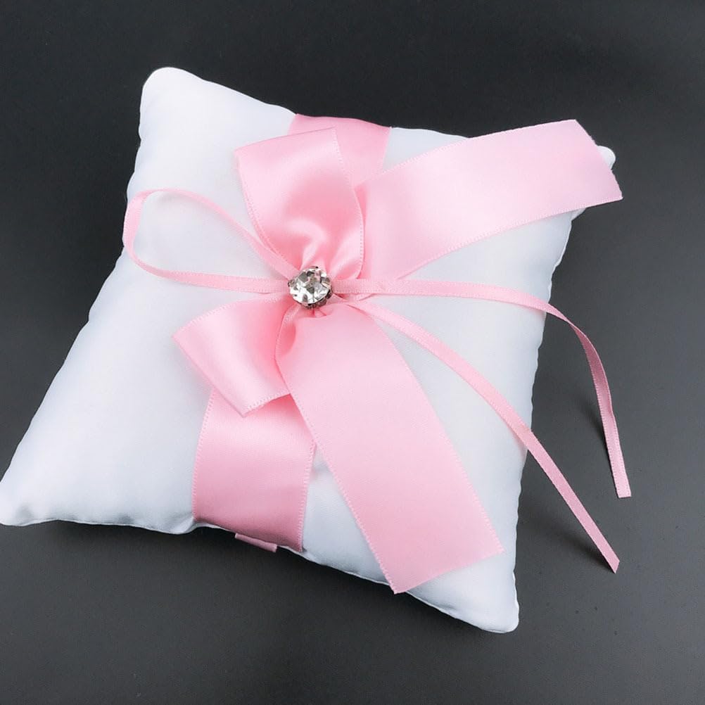 Cabilock Wedding Ring Pillow Square Cushion 5.51X5.51X3.14In Soft Comfortable Ring Bearer Pillow for Wedding Ceremony Engagement Party Decoration