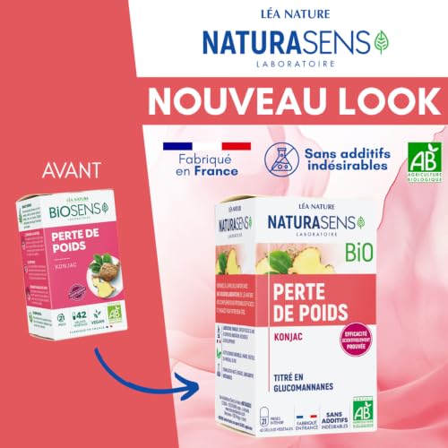 Biosens - Gélule végétale Perte de poids - Konjac - Certifié Bio AB Vegan - Fabriqué en France - Programme de 21 jours - 42 gélules – vue 3
