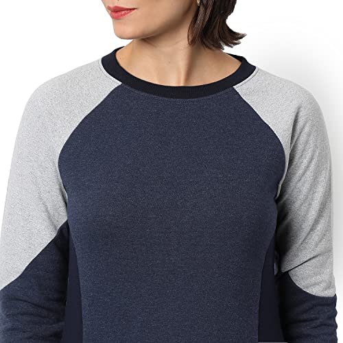 Image of PINACOLADA Women's Double Striped Hoodie with Ribbed Hem for Casual Wear | Hooded Neck | Long Sleeve | Pull On Closure | Cotton Sweatshirt Crafted with Comfort Fit for Everyday Wear