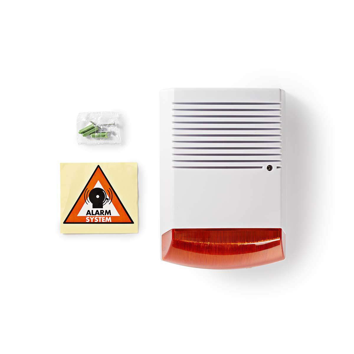 Nedis Sirène de sécurité simulée IP44 Blanc/Orange