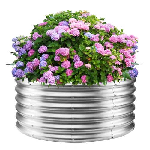 YSEJOMP Rundes Metall Hochbeet Silber 101,6cm