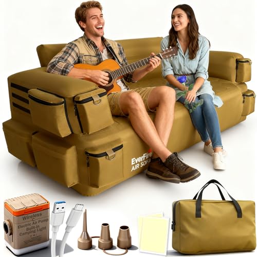 Portable Inflatable Couch Built-in Pump – Durable Blow Up