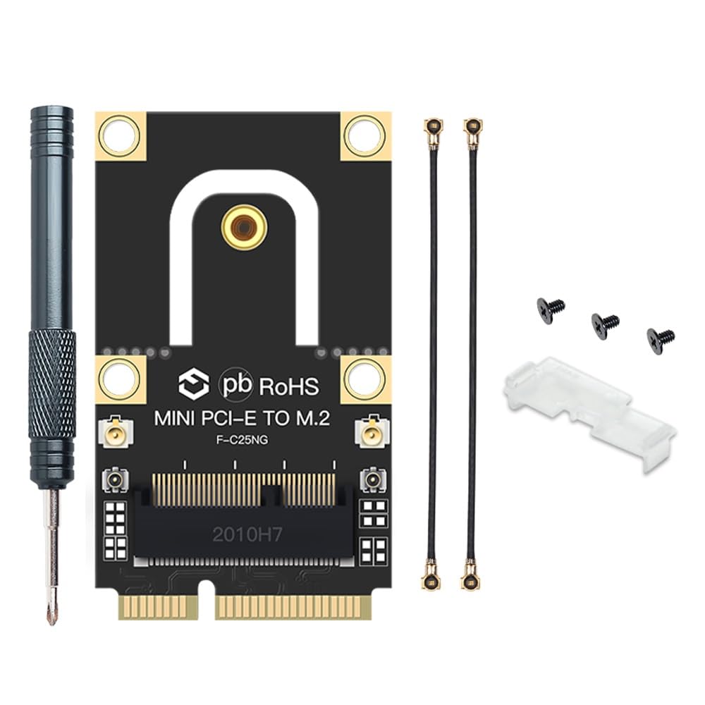 M.2 Key A/E to Mini PCI-E Converter Card, Enable NGFF WiFi Cards Like AX210/AX200 on Older Laptops with Mini PCI-E Slot, for Models from 2010-2016