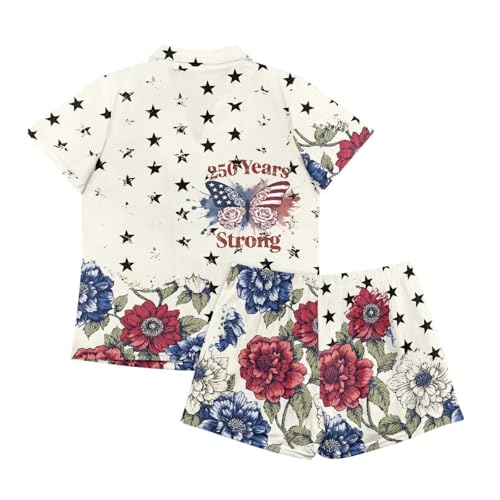 Image of Women's Short Sleeve Sleepwear Pajamas Nightwear with Pockets | skin-friendly breathable material resists pilling fading and deformation after repeated washing