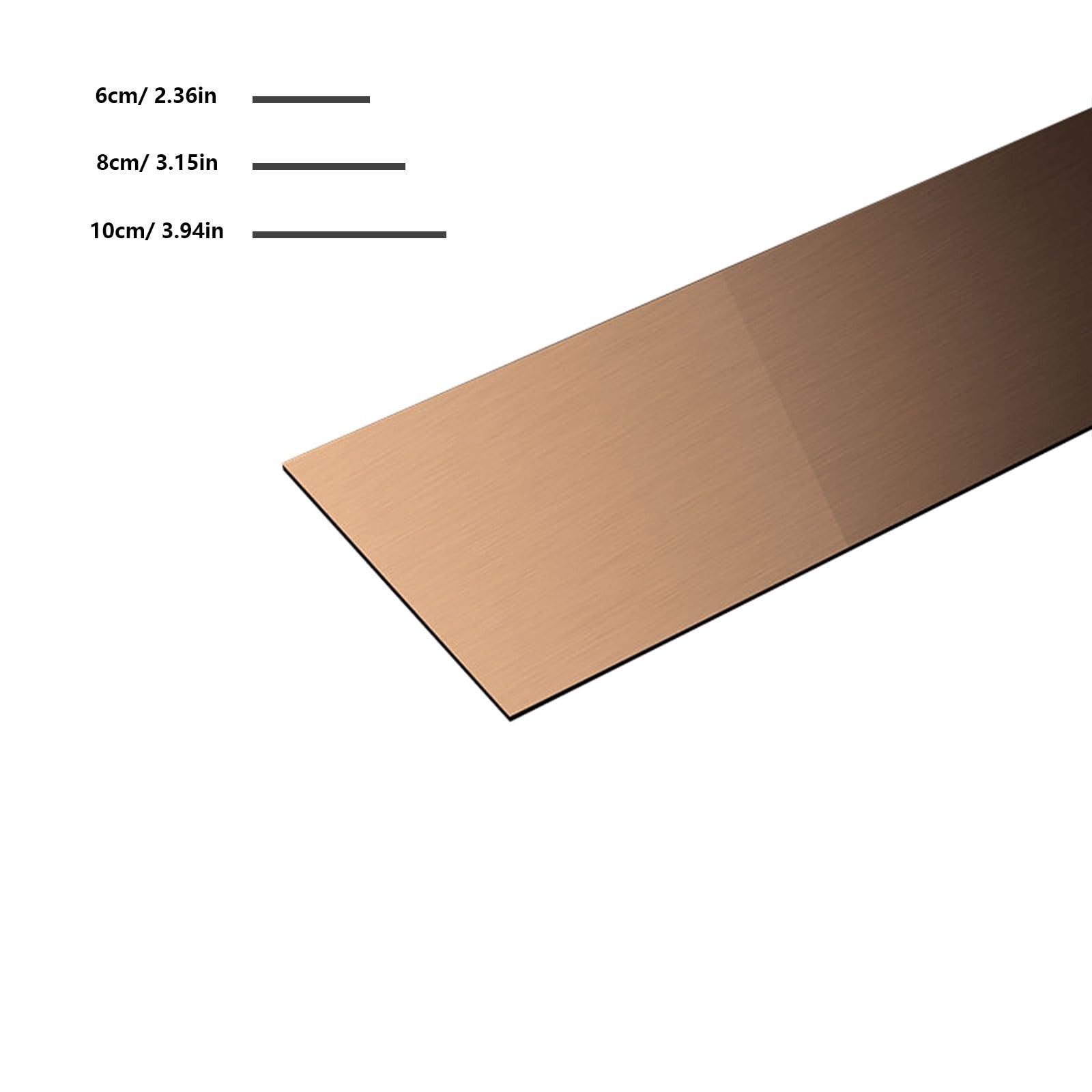 Moldura de pared autoadhesiva de acero inoxidable cepillado rosa – Moldura de despegar y pegar para armarios de cocina, armarios, zócalos, fondos de puerta, tira decorativa de 10 cm