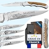 KDO MAGIC Couteau personnalisé Laguiole Marron en Acier inoxydable