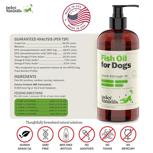 Deley Naturals Dog Fish Oil Icelandic - Dog Itching Skin Relief with Omega 3 6 9 for Skin, Coat, and Heart - Omega 3 Fish Oil for Dogs Skin Irritation Treatment - Skin and Coat Supplements for Dogs - Thumbnail 7