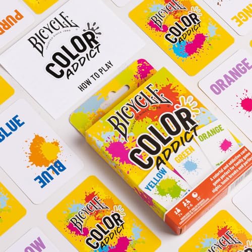 Bicycle Color Addict Matching Family Card Game, Up to 6 Players (Ages 7 and Up), Yellow by Bicycle - Used condition - US$5.28