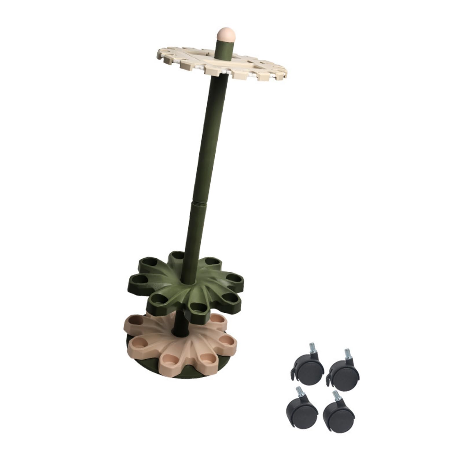 NPYQ 360 Degree Rotating Base with Casters, Fishing Poles Holder Stand for Garage Rod Organisers Rack for 16 Rods Rod Organisers