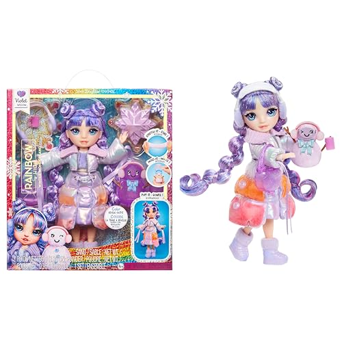 RAINBOW HIGH Winter Wonderland - Purple (Purple) - 28 cm Dummy Doll with Magic Snow, Comes with a Snowman, Suitable for Ages 4-12 and Collectors