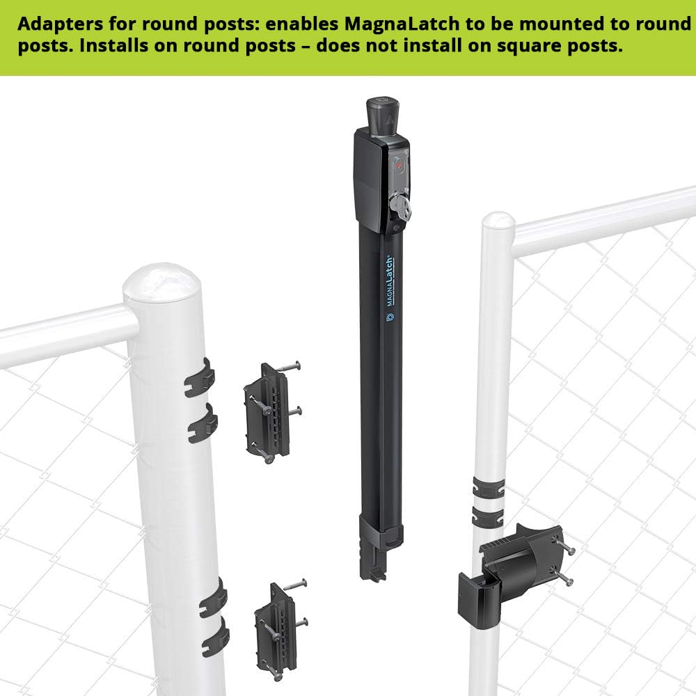D&D Technologies ML3VPKAML3RPK MagnaLatch Vertical Pull 12-inch Gate Latch with Round Post Adaptor Kit for Round Posts Child & Pet Safety Magnetic Gate Latch Weather-Resistant Hardware Black product thumbnail 5